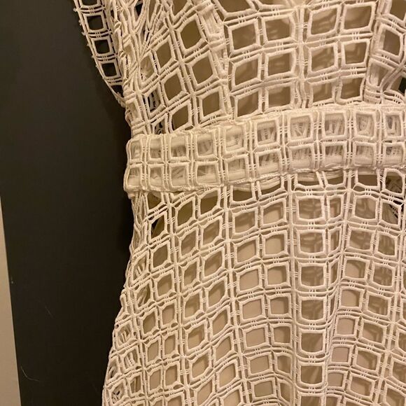 Thurley White VNeck open knit dress - Picture 3 of 5